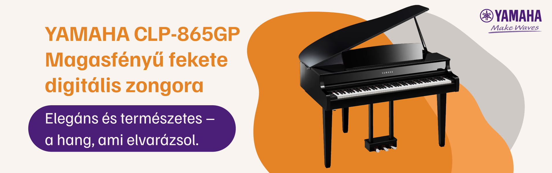 YAMAHA CLP-865GP MAGASFÉNYŰ FEKETE DIGITÁLIS ZONGORA
