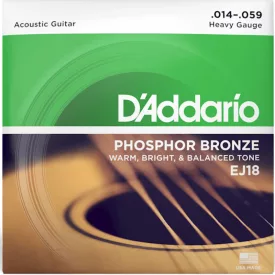   D'addario EJ18 - Phosphor bronze akusztikus gitárhúr készlet 14-59