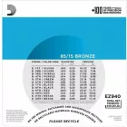 D'addario EZ940 85/15 bronze 12 húros akusztikus gitárhúr készlet
