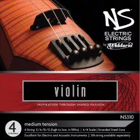 D'addario NS310 elektromos hegedűhúr készlet