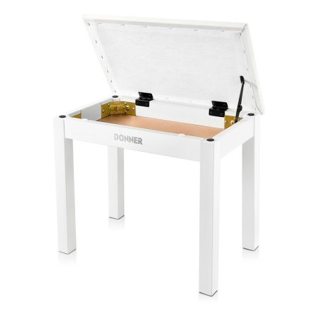 Donner DKB-10 WH zongoraszék tárolóval, fehér