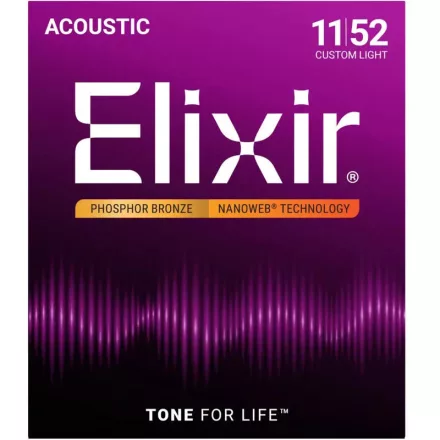 Elixir NANOWEB 16027 akusztikus, Foszfor-bronz gitárhúr készlet