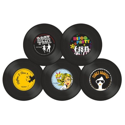 GEWA Retro Vinyl design poháralátét csomag (5db)