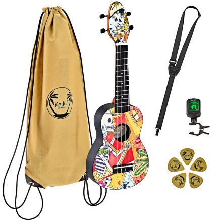 KEIKI K2-EM 'El Muerto' szoprán ukulele szett
