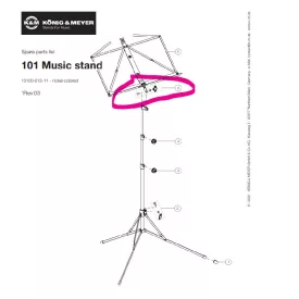 König & Meyer csavar 101-es kottaállvány felsőrészéhez