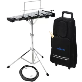   MAJESTIC AK32PC 8" Harangjáték készlet, állvánnyal és gurulós táskával