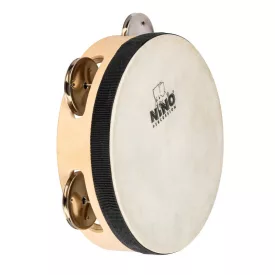   NINO Percussion NINO942 6” egysoros bőrös fa tamburin - natúr