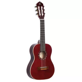   ORTEGA R121-1/4WR Klasszikus gitár, 1/4-es méret, vörös, tokkal