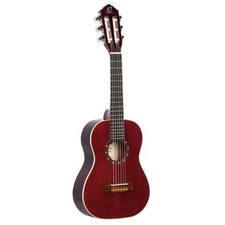 ORTEGA R121-1/4WR Klasszikus gitár, 1/4-es méret, vörös, tokkal