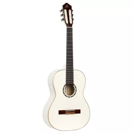   ORTEGA R121-7/8WH Family sorozat klasszikus gitár, 7/8-as, 6 húros, fehér, tokkal