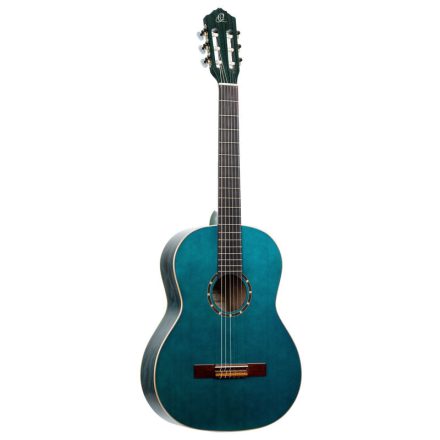 ORTEGA R121SNOC Klasszikus vékony nyakú gitár, 4/4-es méret, kék, tokkal