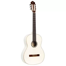   ORTEGA R121SNWH Klasszikus vékony nyakú gitár, 4/4-es méret, fehér, tokkal