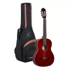 ORTEGA R121WR Klasszikus gitár, 4/4-es méret, vörös, tokkal