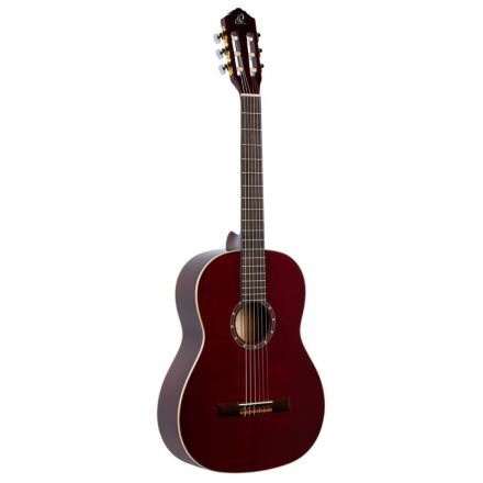 ORTEGA R131SN-WR Klasszikus gitár, 4/4-es méret, vékony nyakú, vörös, tokkal
