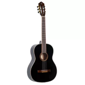   ORTEGA R221SNBK Klasszikus gitár, 4/4-es méret, vékony nyakú, fekete, tokkal