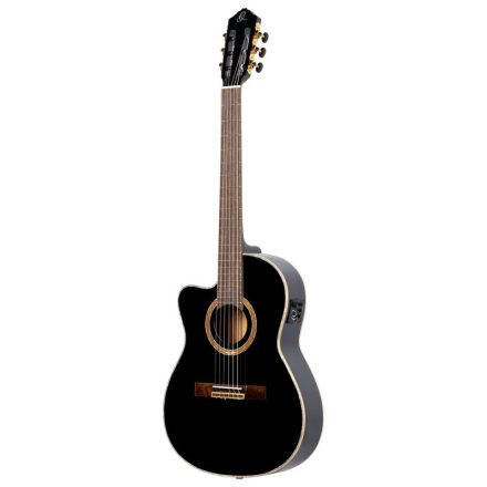 ORTEGA RCE138-T4BK-L  elektro-klasszikus gitár, vékony test, fekete, balkezes, tokkal