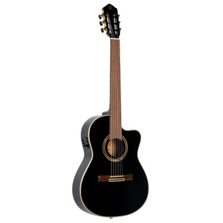 ORTEGA RCE138-T4BK elektro-klasszikus gitár, vékony test, fekete, tokkal