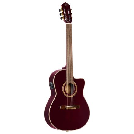 ORTEGA RCE138-T4STR  elektro-klasszikus gitár, vékony test, piros, tokkal