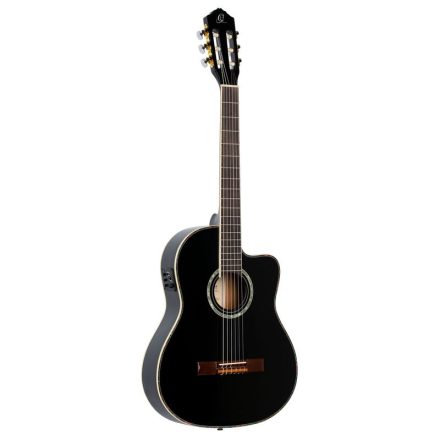 ORTEGA RCE145BK elektro-klasszikus gitár, fekete, tokkal