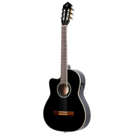 ORTEGA RCE145LBK elektro-klasszikus gitár, balkezes, fekete, tokkal