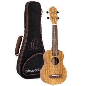 Ortega RFU10Z szoprán ukulele tokkal, natúr zebrafa