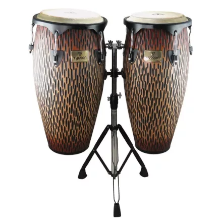 Tycoon konga szett, Supremo Select, 10"&11" állvánnyal, vésett narancs